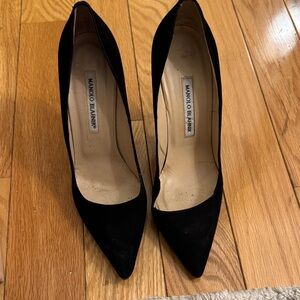 Manolo Blahnik Black Suede Heels